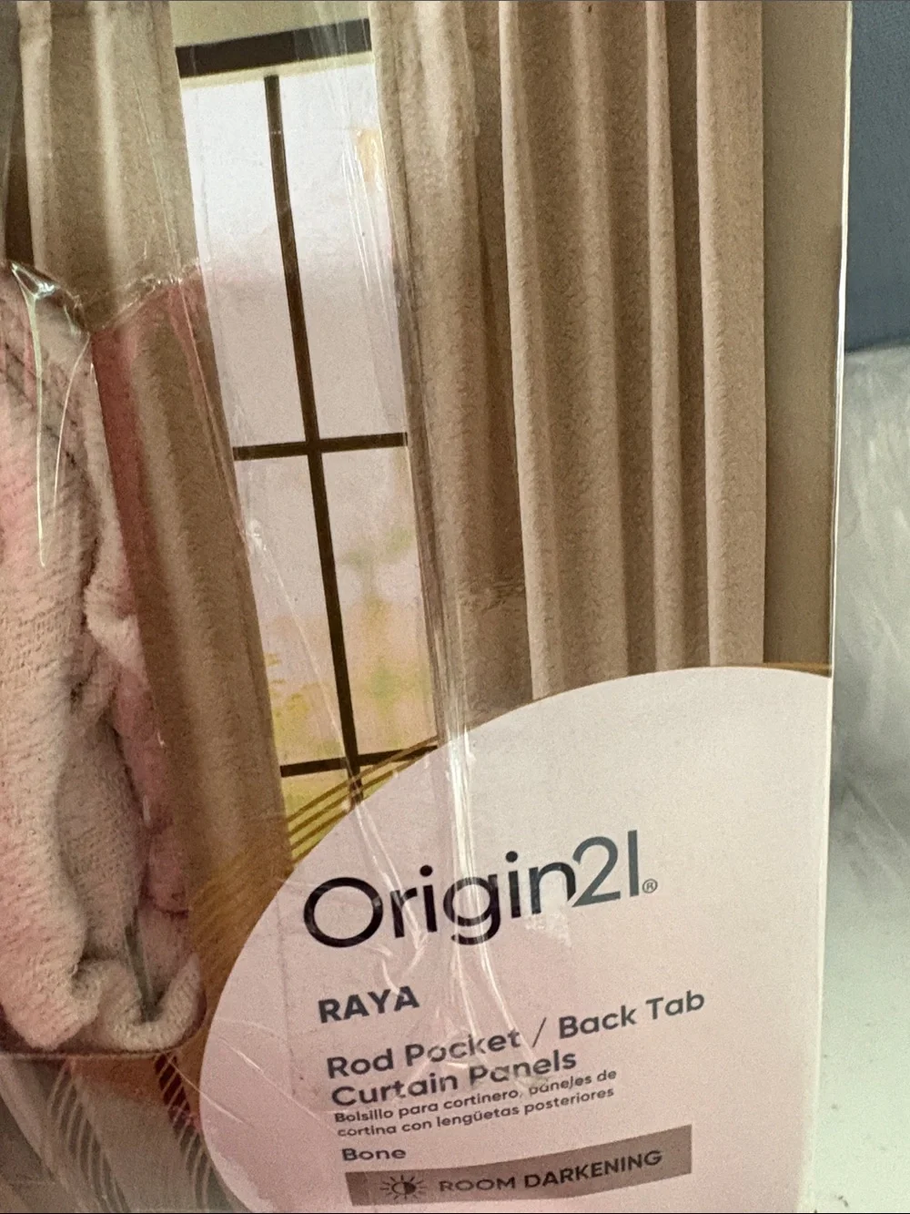 Origin21 Curtain Raya Room Darkening Curtain Panel - Bone (2 Pack) Lowe’s